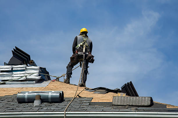 Professional Gutter Installation technician working in Diamond, IL